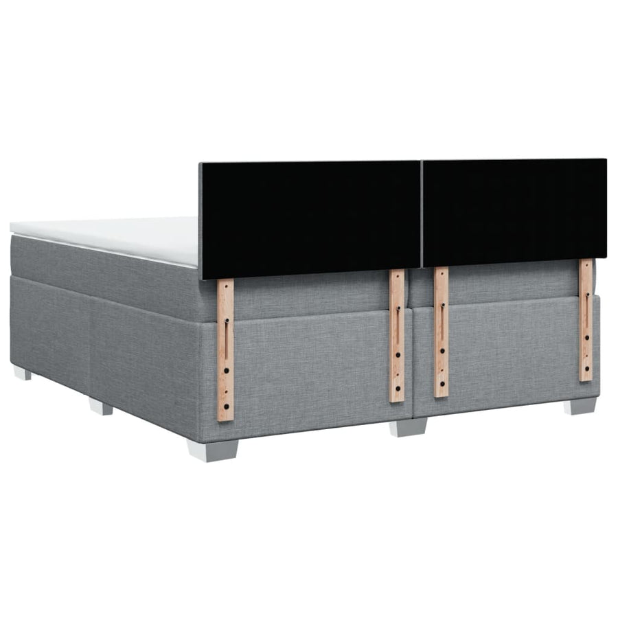 Boxspring met matras stof lichtgrijs 200x200 cm