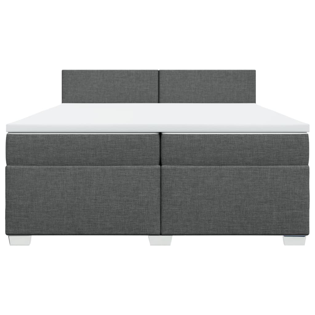 Boxspring met matras stof donkergrijs 200x200 cm