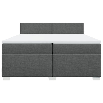 Boxspring met matras stof donkergrijs 200x200 cm