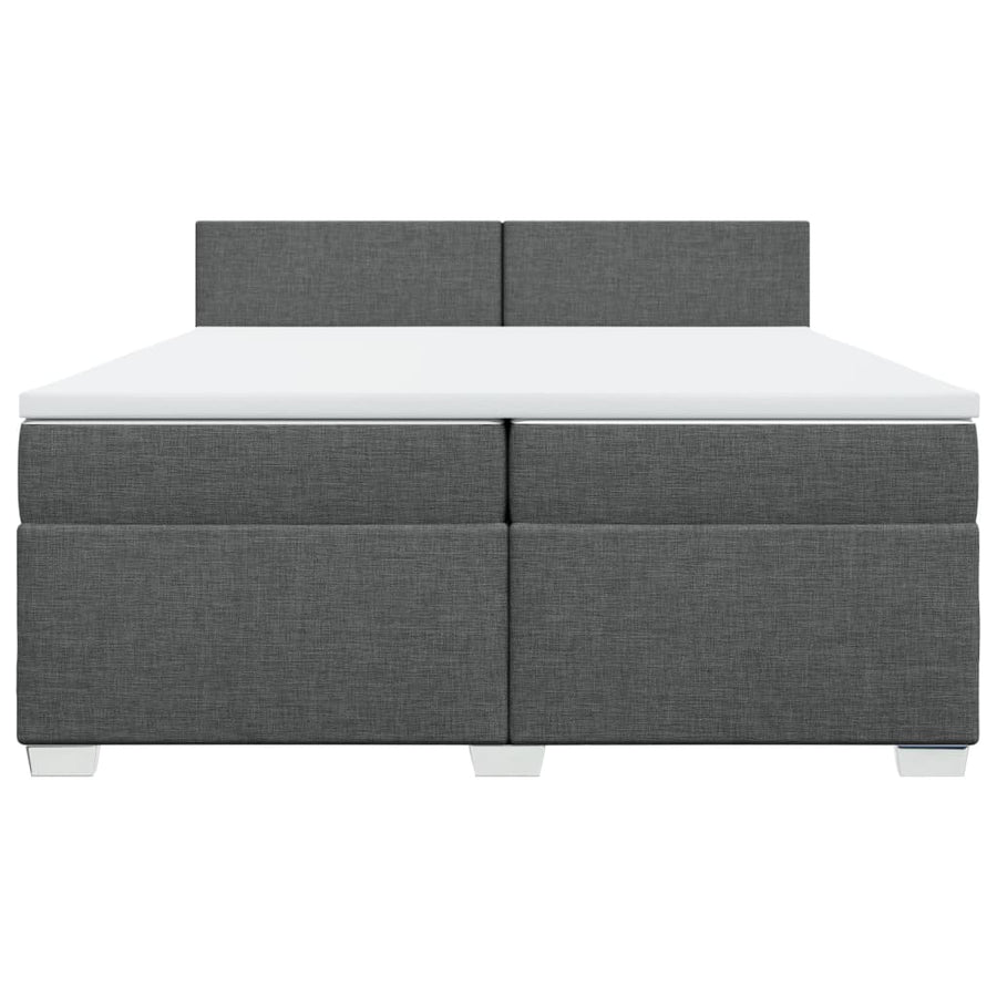 Boxspring met matras stof donkergrijs 200x200 cm