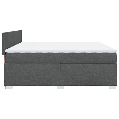 Boxspring met matras stof donkergrijs 200x200 cm