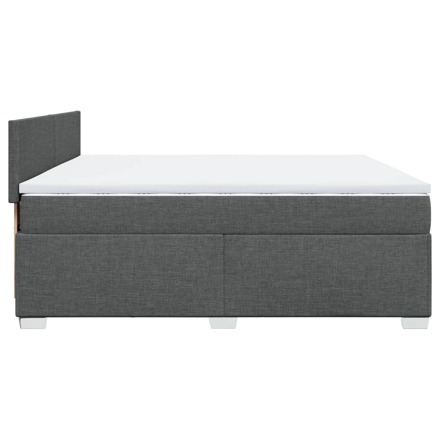 Boxspring met matras stof donkergrijs 200x200 cm