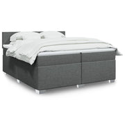 Boxspring met matras 200x200 cm donkergrijs