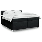 Box spring bed with mattress fabric black 200x200 cm