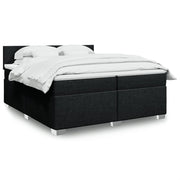 Boxspring 200x200 cm zwart met matras