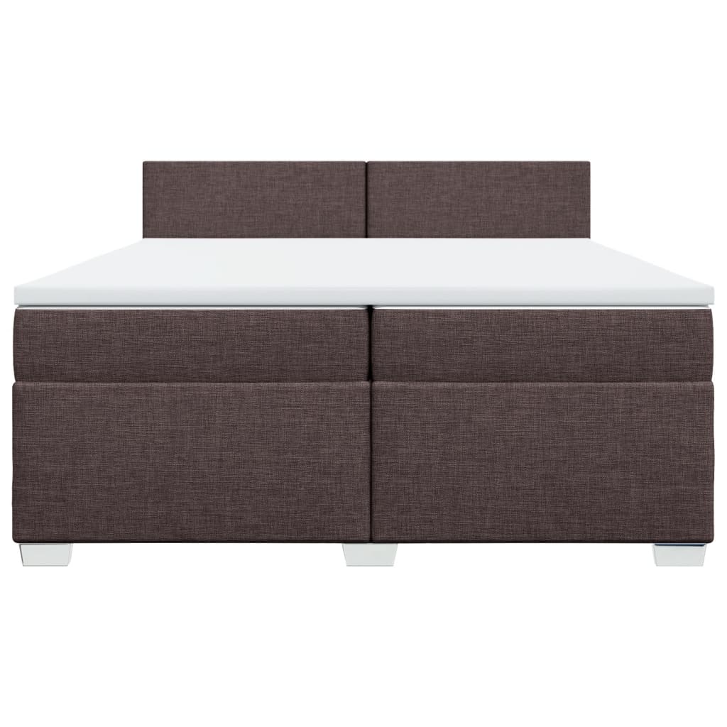 Boxspring met matras stof donkerbruin 200x200 cm