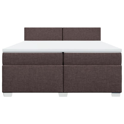 Boxspring met matras stof donkerbruin 200x200 cm
