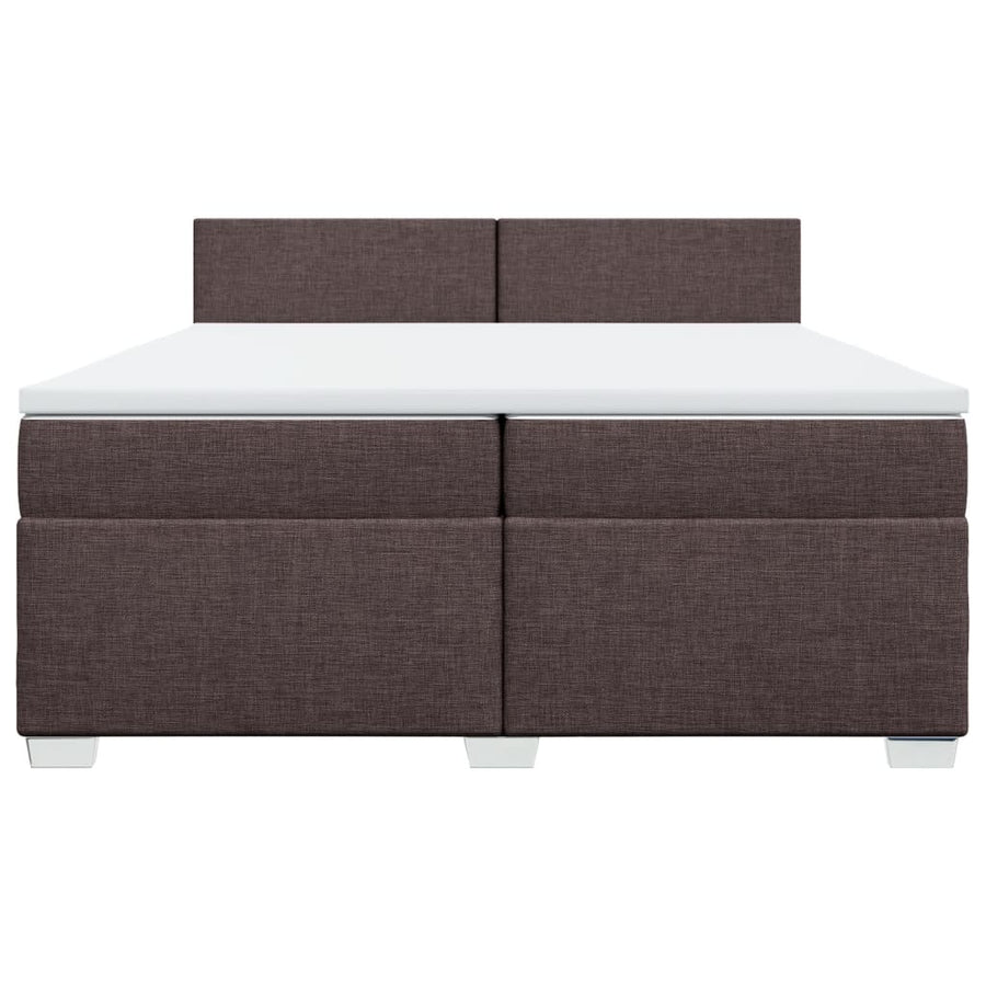 Boxspring met matras stof donkerbruin 200x200 cm
