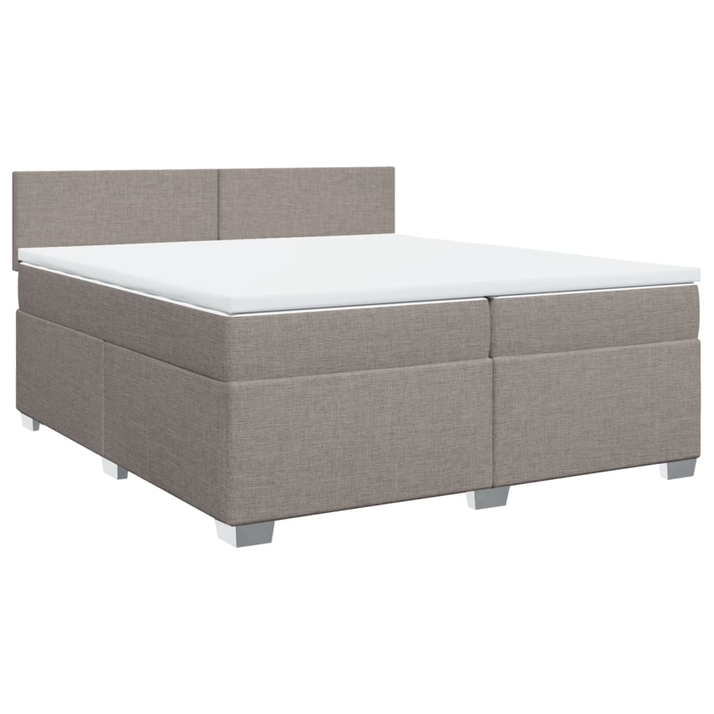 Boxspring met matras stof taupe 200x200 cm