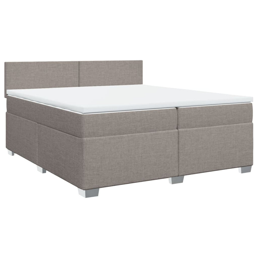 Boxspring met matras stof taupe 200x200 cm