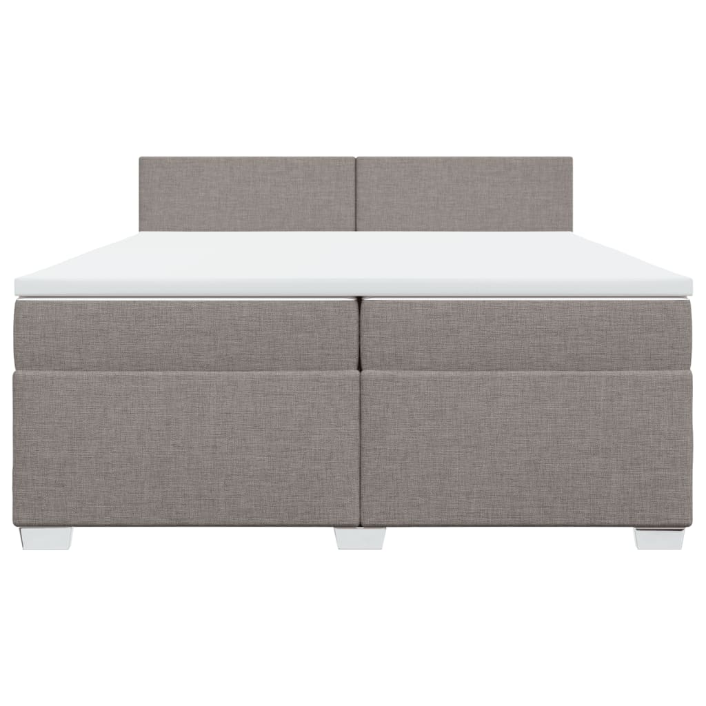 Boxspring met matras stof taupe 200x200 cm