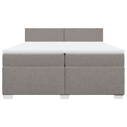 Boxspring met matras stof taupe 200x200 cm