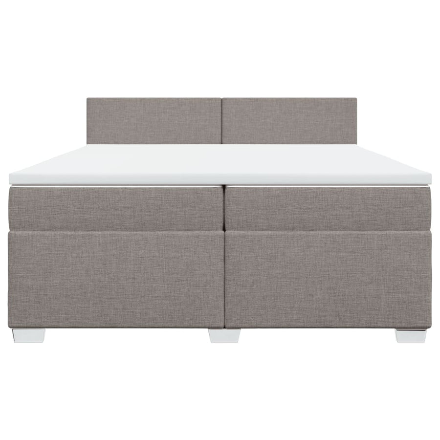 Boxspring met matras stof taupe 200x200 cm