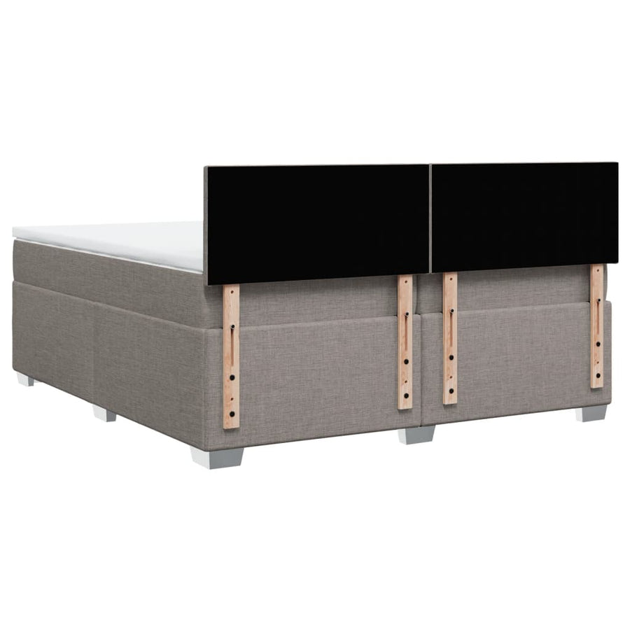 Boxspring met matras stof taupe 200x200 cm