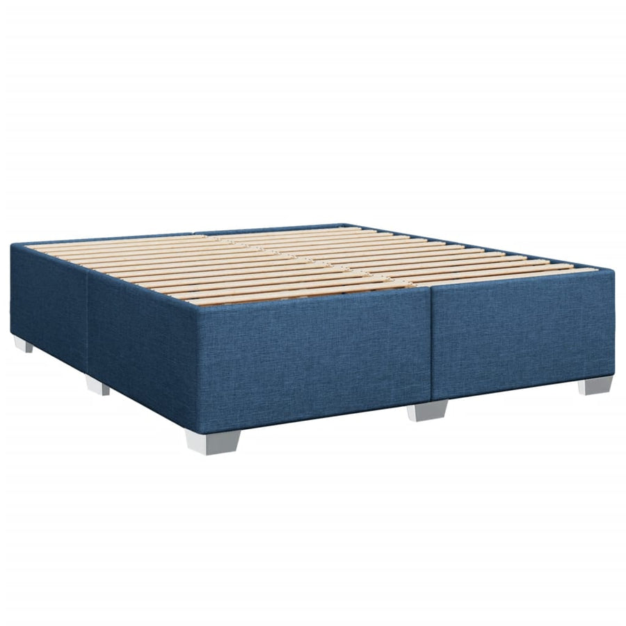 Boxspring met matras stof blauw 200x200 cm