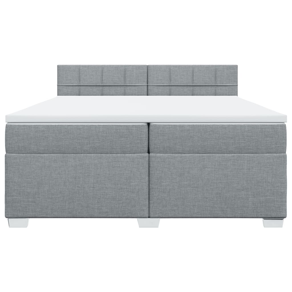 Boxspring met matras stof lichtgrijs 200x200 cm