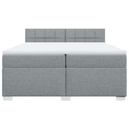 Boxspring met matras stof lichtgrijs 200x200 cm