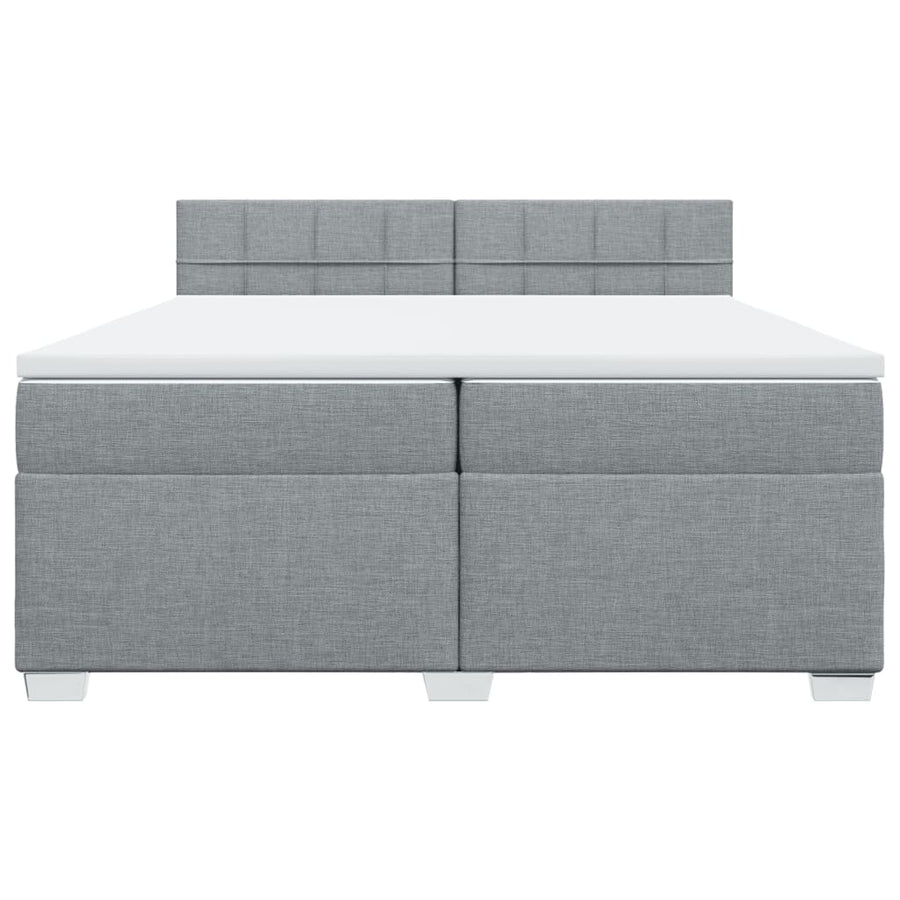 Boxspring met matras stof lichtgrijs 200x200 cm