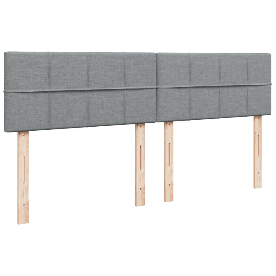 Boxspring met matras stof lichtgrijs 200x200 cm