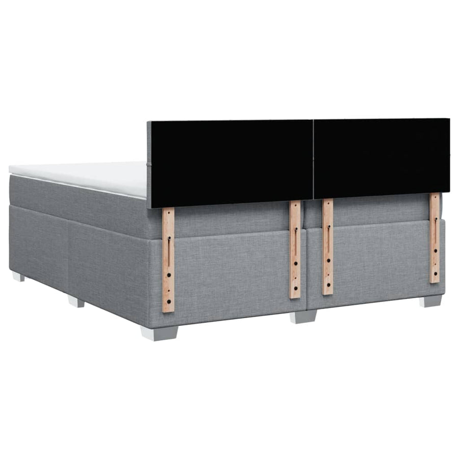 Boxspring met matras stof lichtgrijs 200x200 cm