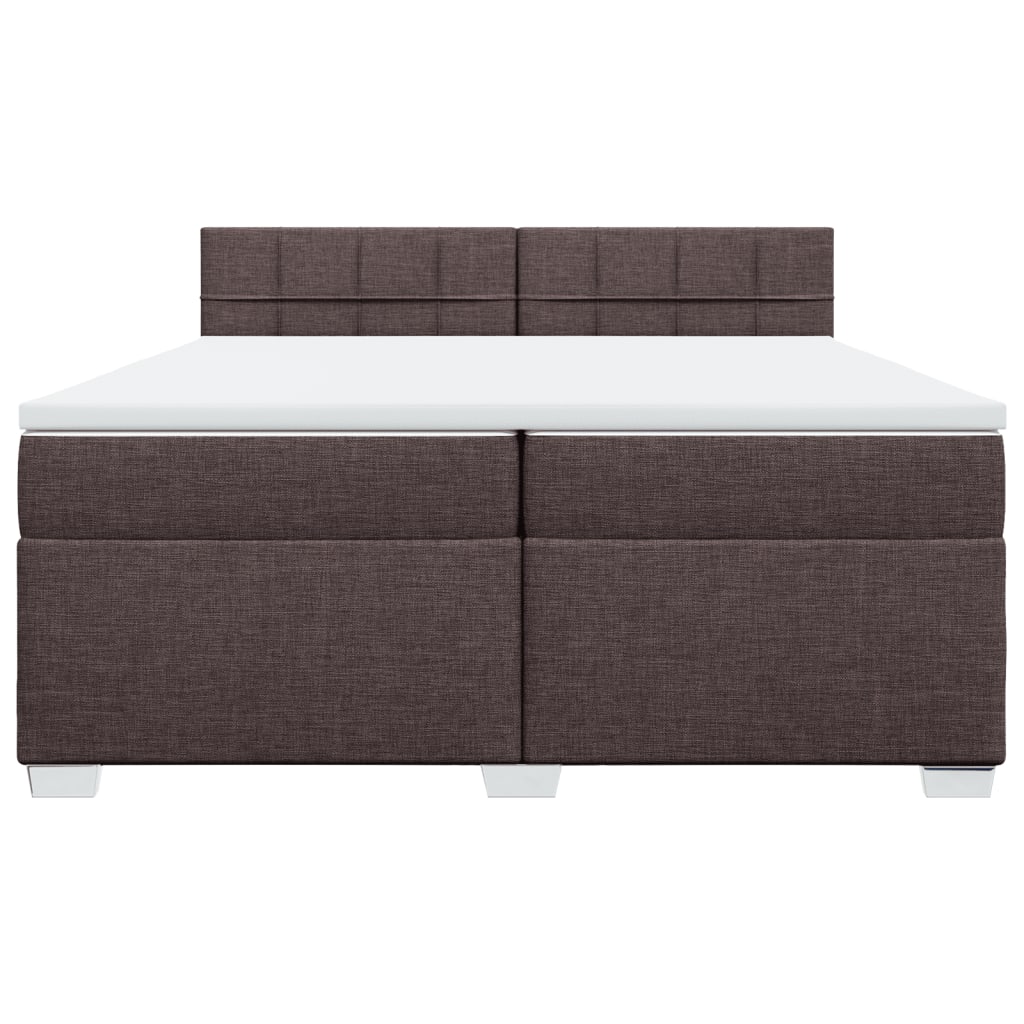 Boxspring met matras stof donkerbruin 200x200 cm