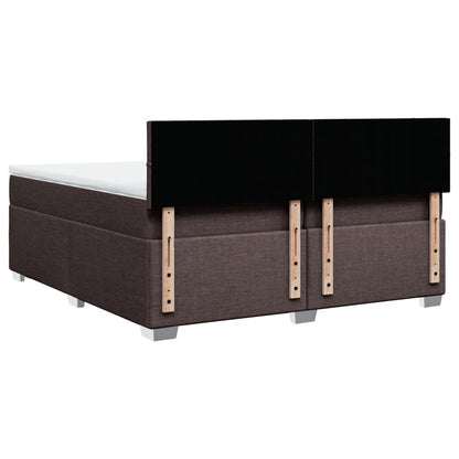 Boxspring met matras stof donkerbruin 200x200 cm