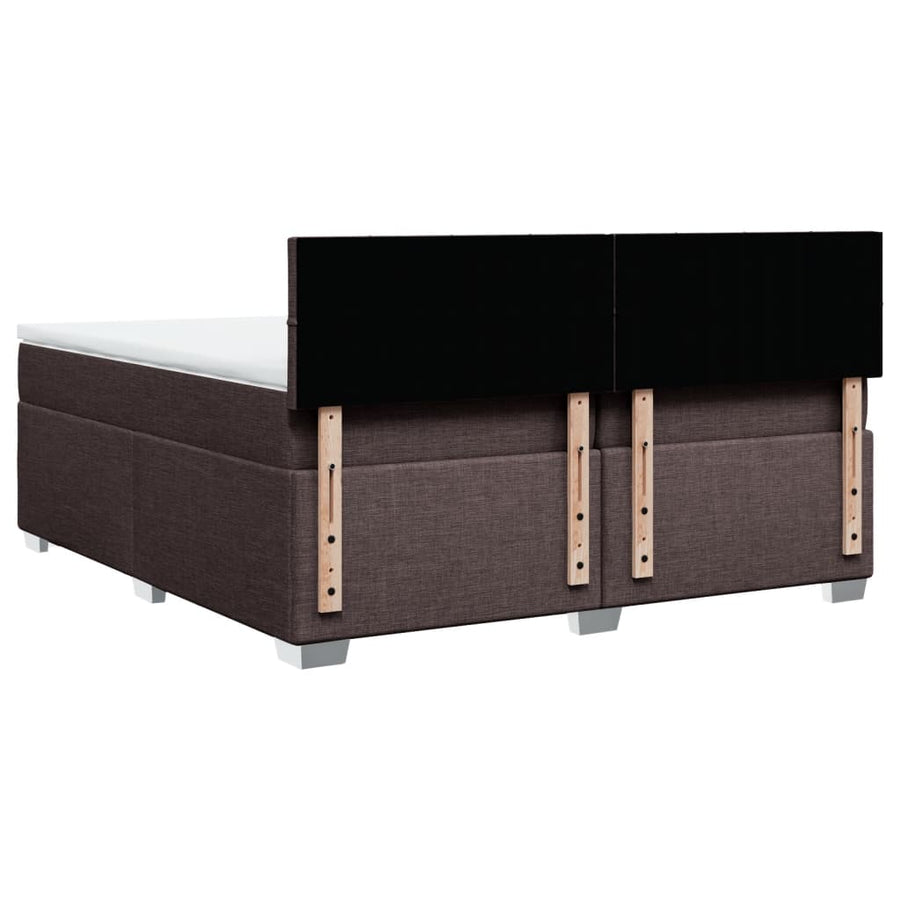 Boxspring met matras stof donkerbruin 200x200 cm