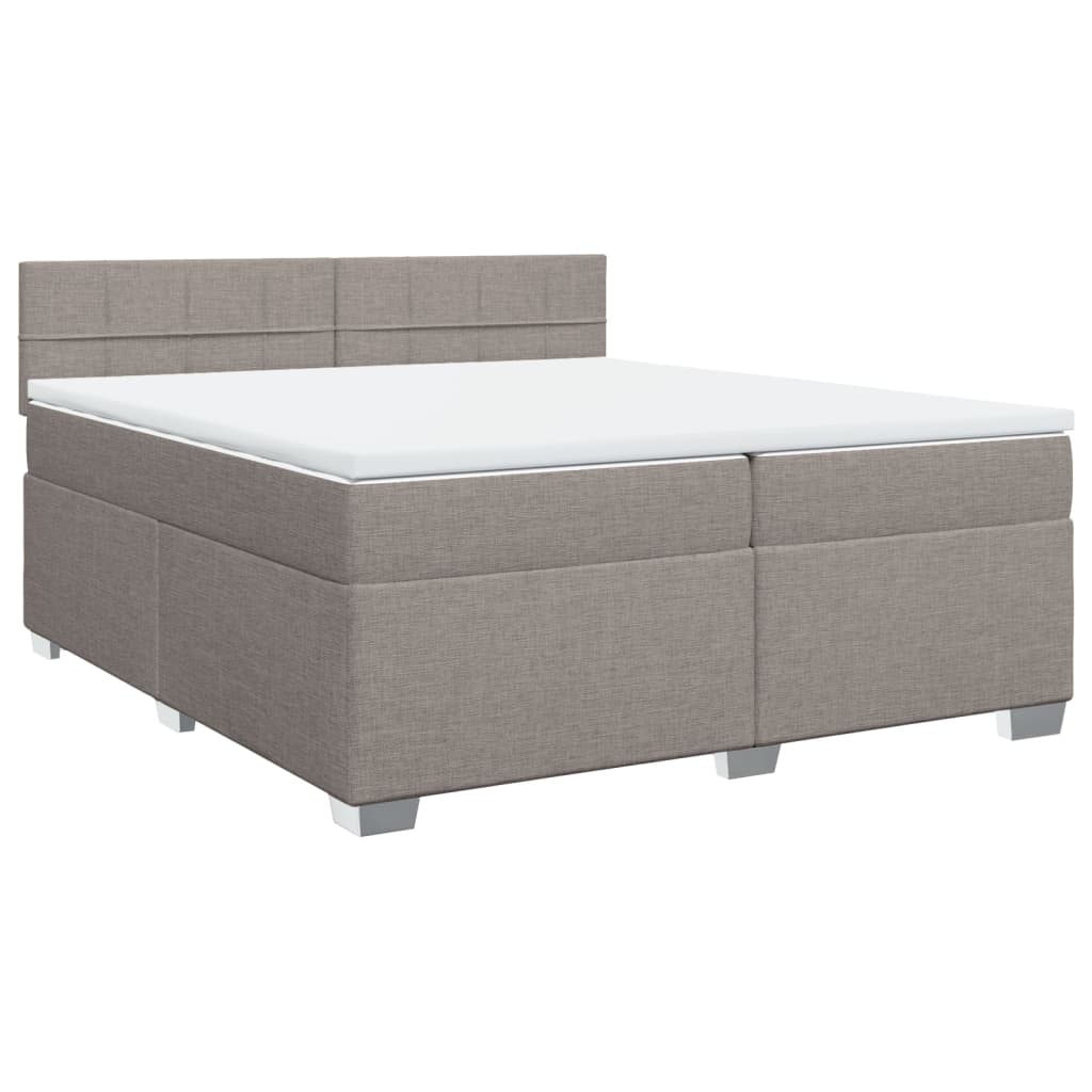 Boxspring met matras stof taupe 200x200 cm