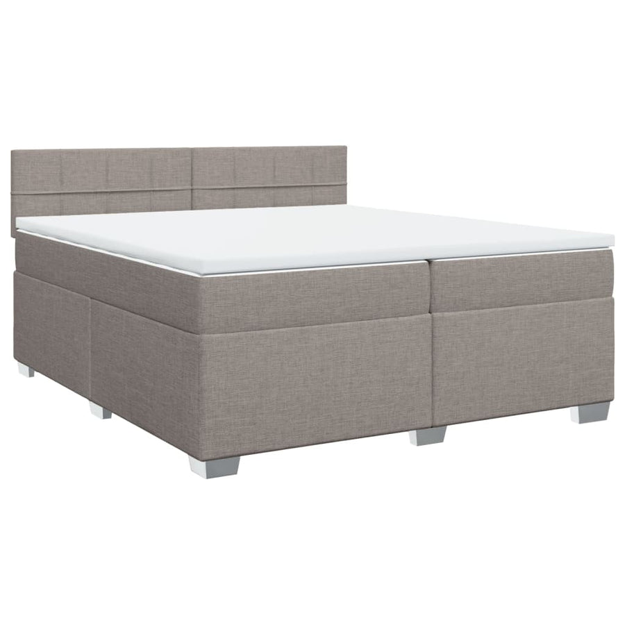 Boxspring met matras stof taupe 200x200 cm