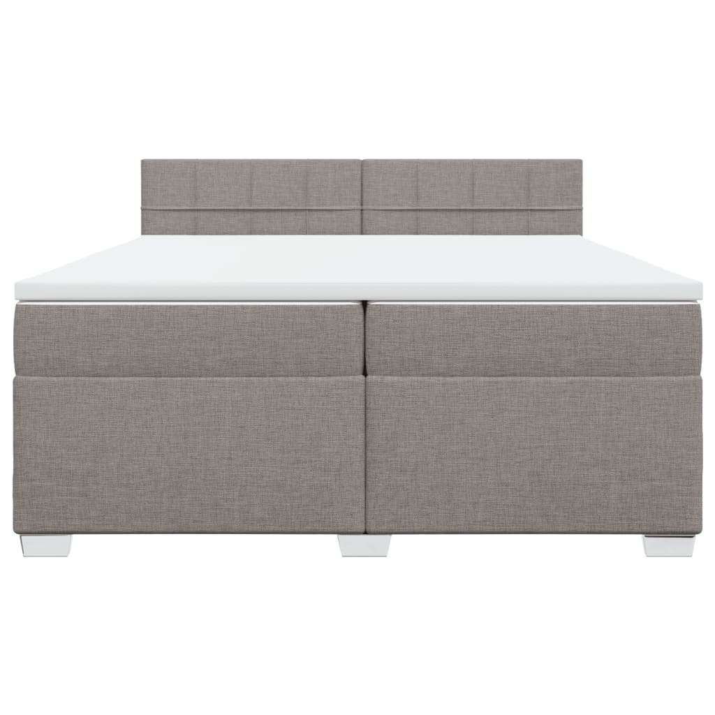 Boxspring met matras stof taupe 200x200 cm