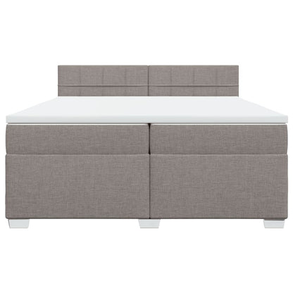 Boxspring met matras stof taupe 200x200 cm