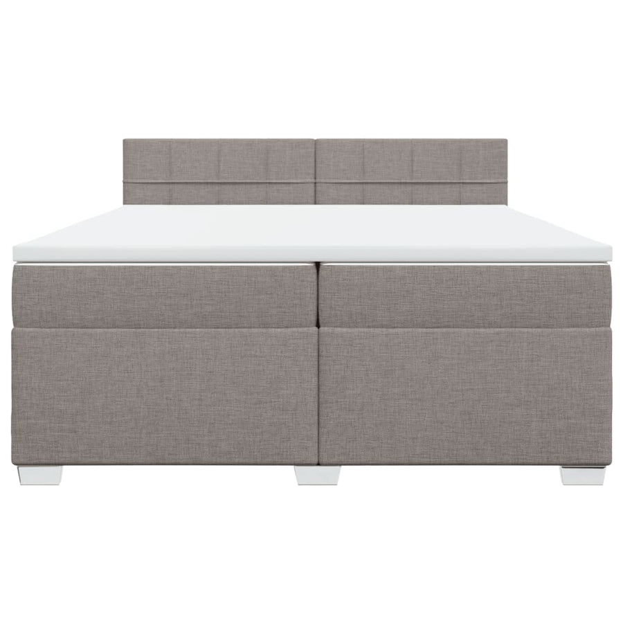 Boxspring met matras stof taupe 200x200 cm