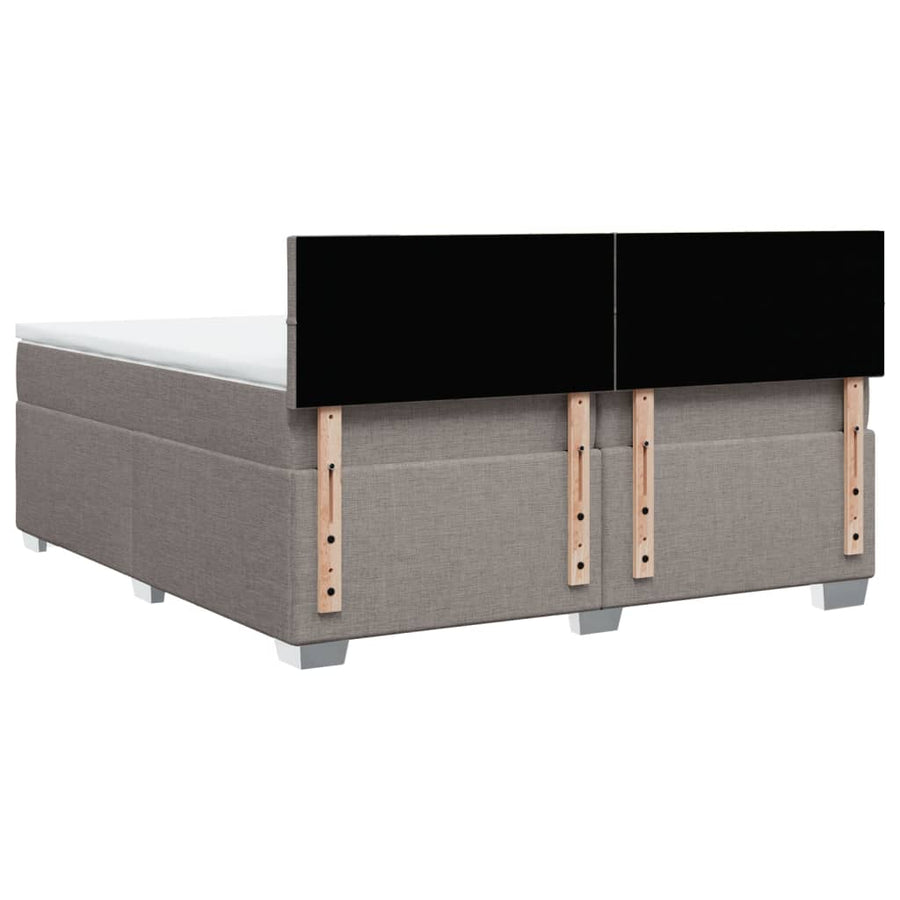 Boxspring met matras stof taupe 200x200 cm