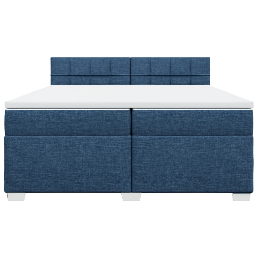 Boxspring met matras stof blauw 200x200 cm