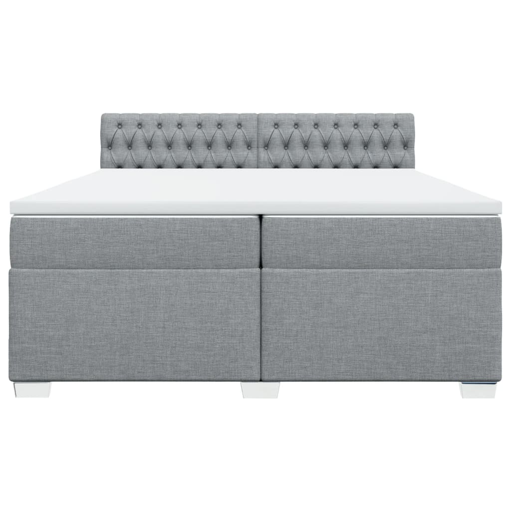 Boxspring met matras stof lichtgrijs 200x200 cm