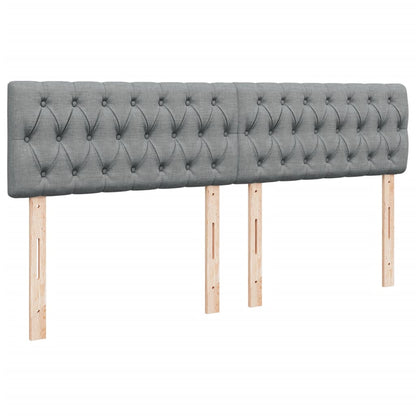 Boxspring met matras stof lichtgrijs 200x200 cm