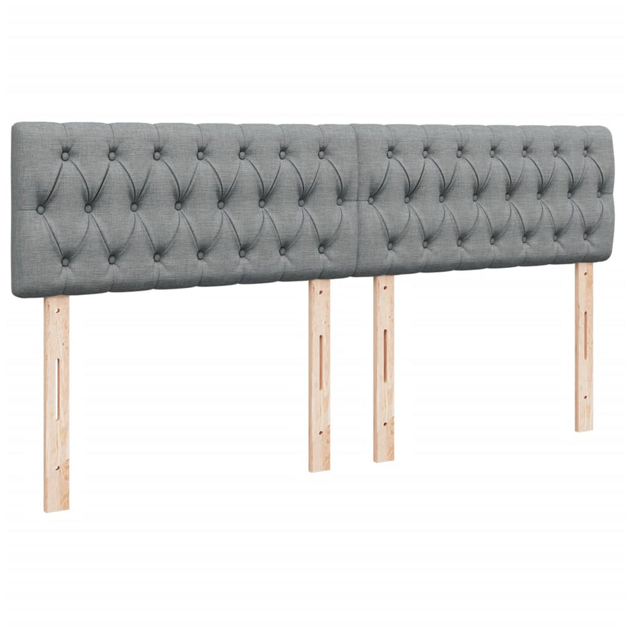 Boxspring met matras stof lichtgrijs 200x200 cm