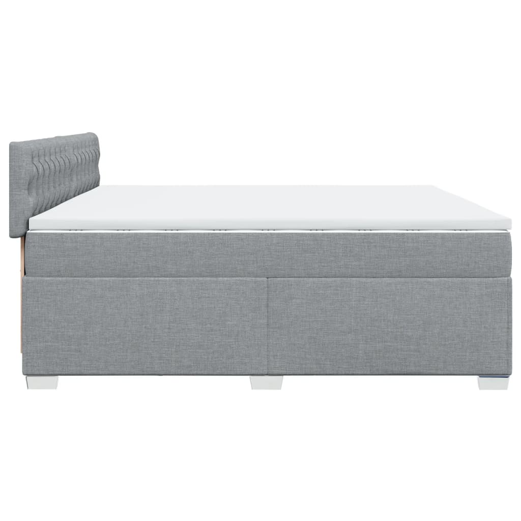 Boxspring met matras stof lichtgrijs 200x200 cm