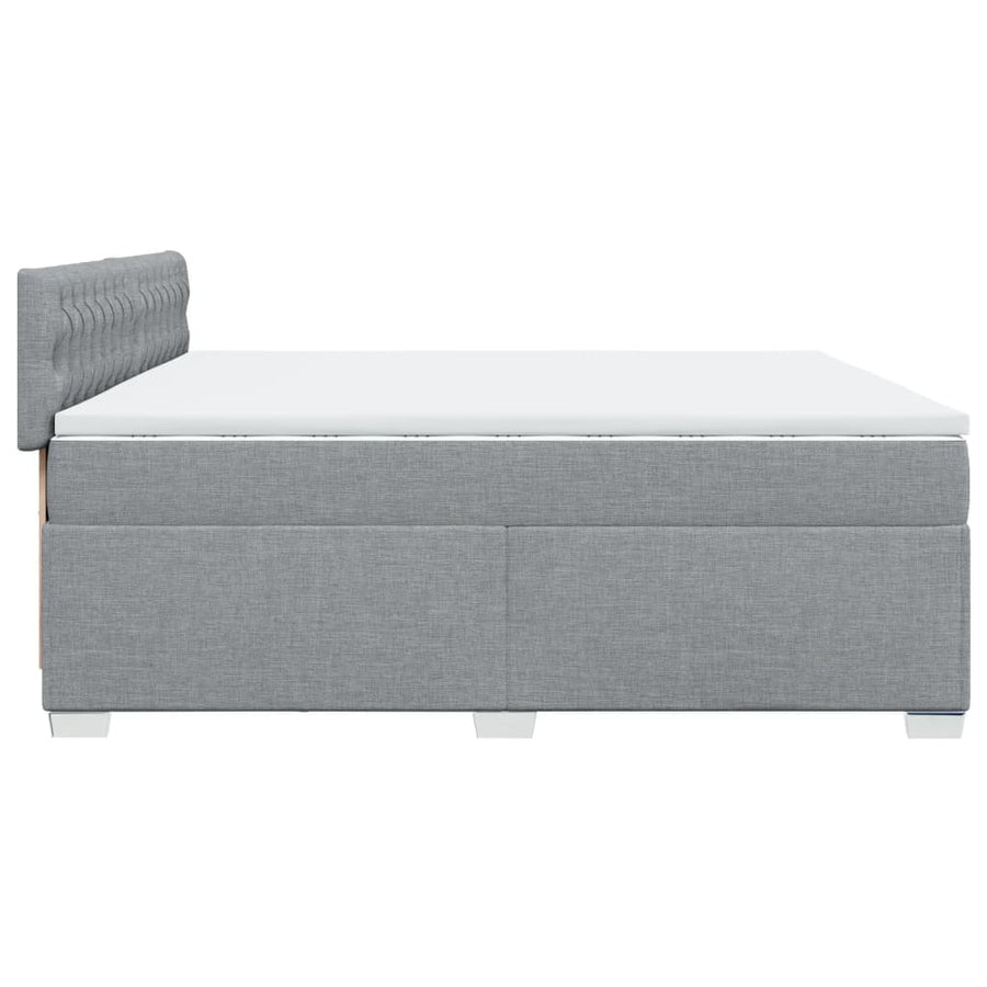 Boxspring met matras stof lichtgrijs 200x200 cm