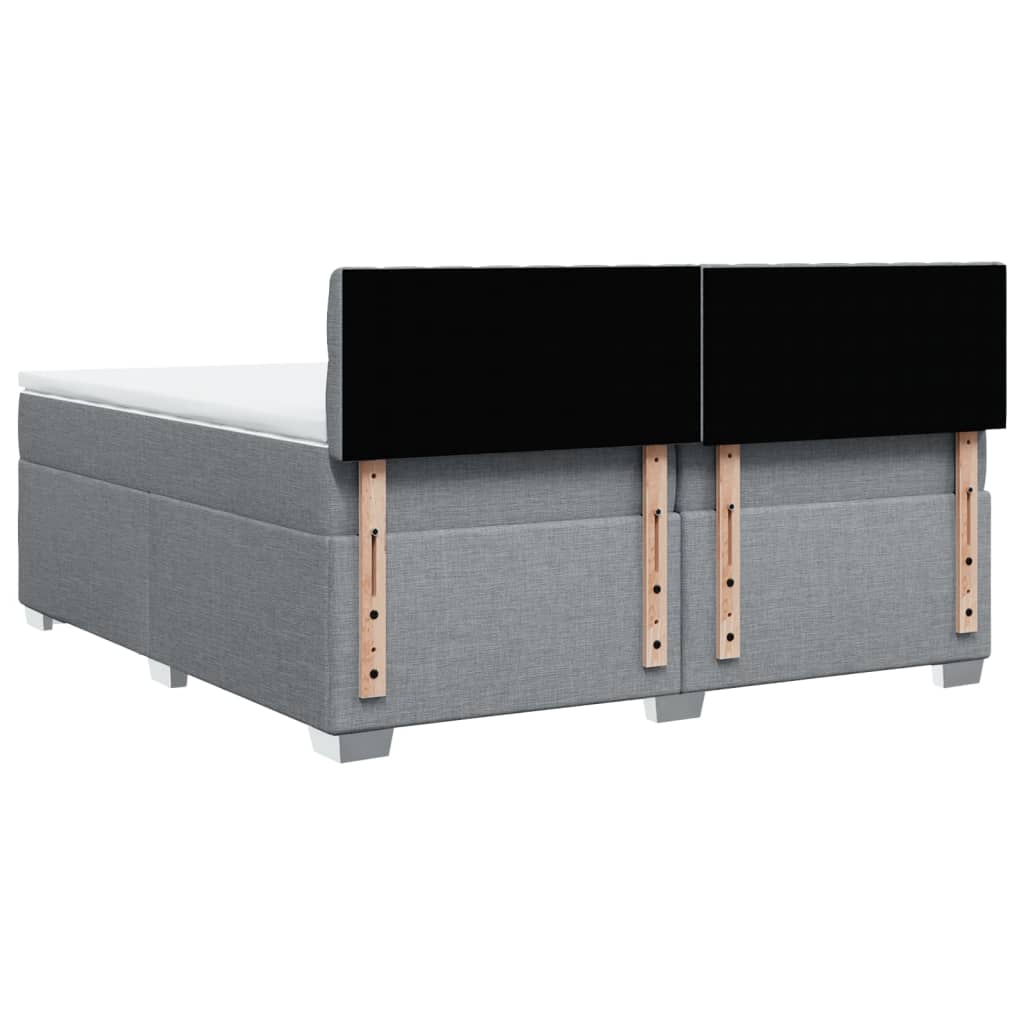 Boxspring met matras stof lichtgrijs 200x200 cm