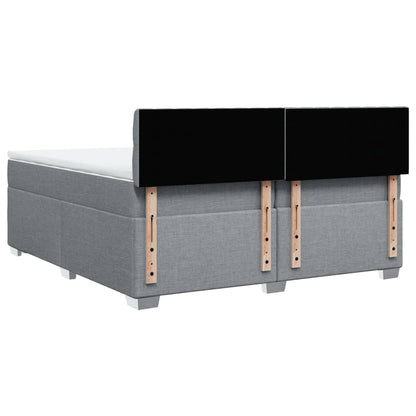 Boxspring met matras stof lichtgrijs 200x200 cm