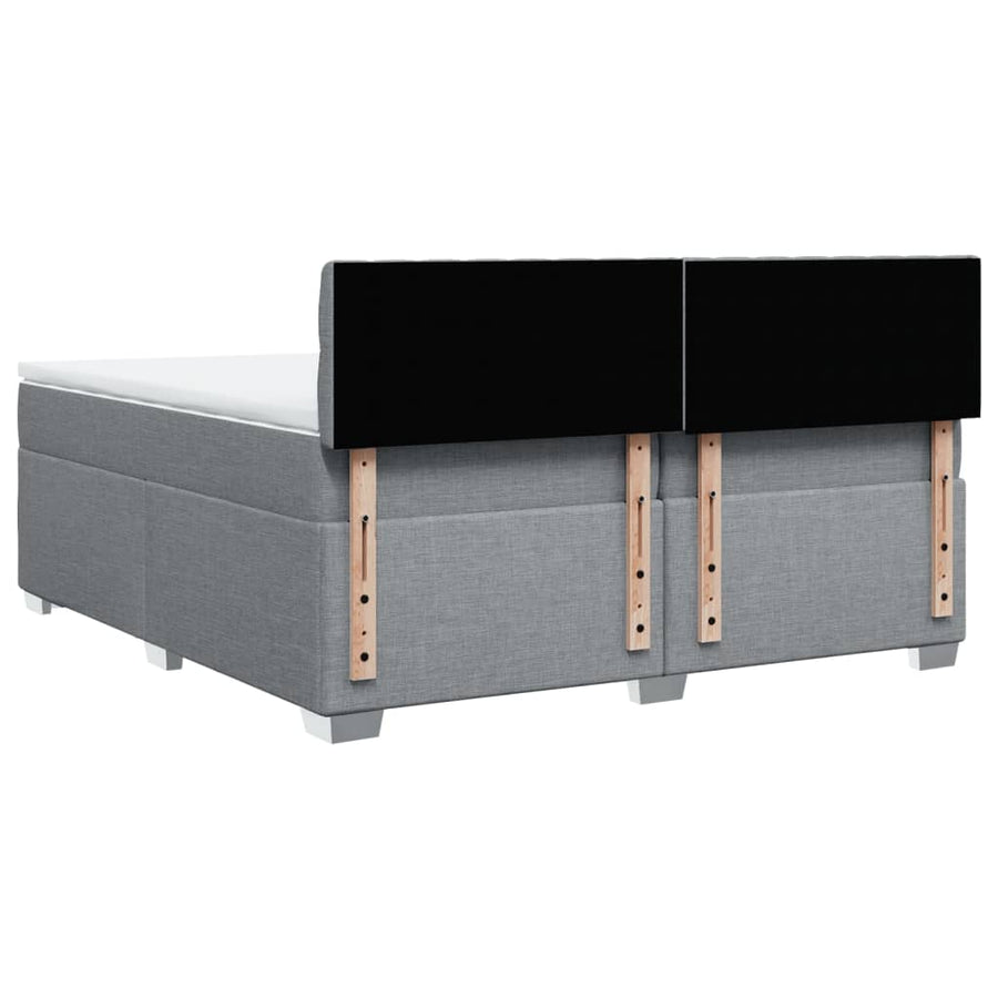 Boxspring met matras stof lichtgrijs 200x200 cm