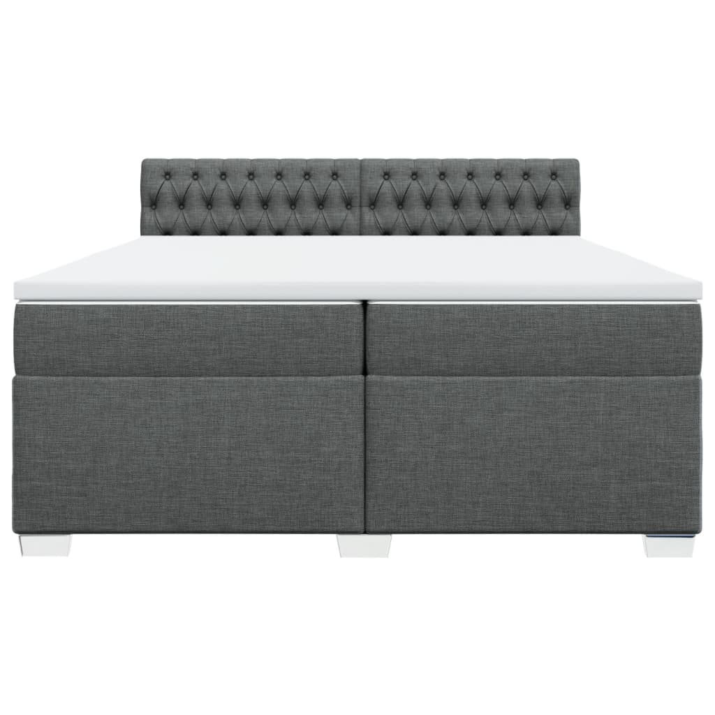 Boxspring met matras stof donkergrijs 200x200 cm