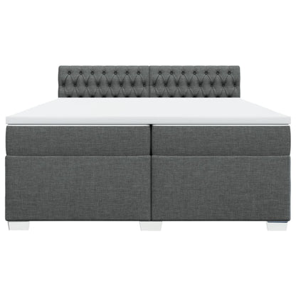 Boxspring met matras stof donkergrijs 200x200 cm
