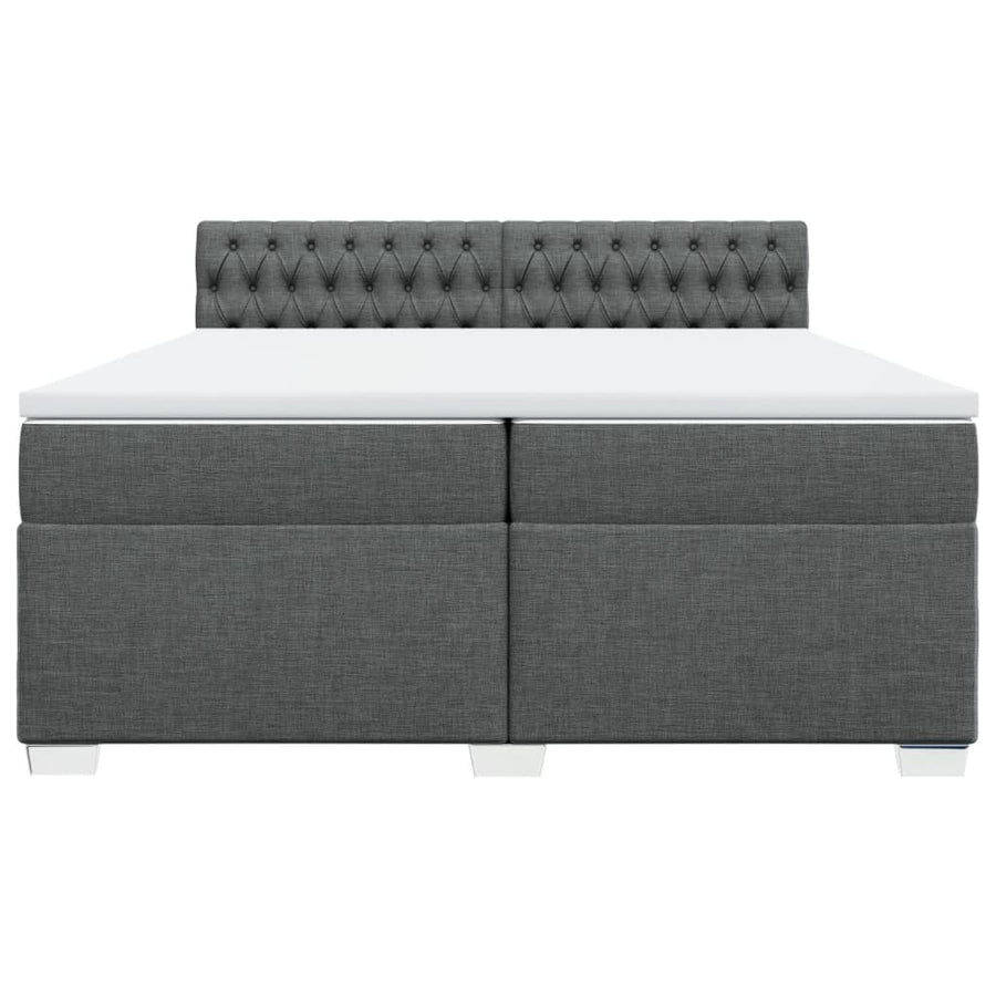 Boxspring met matras stof donkergrijs 200x200 cm