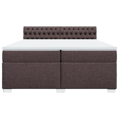 Boxspring met matras stof donkerbruin 200x200 cm