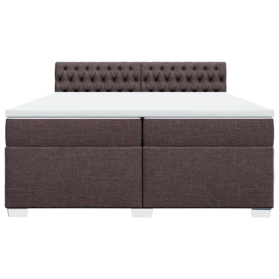 Boxspring met matras stof donkerbruin 200x200 cm