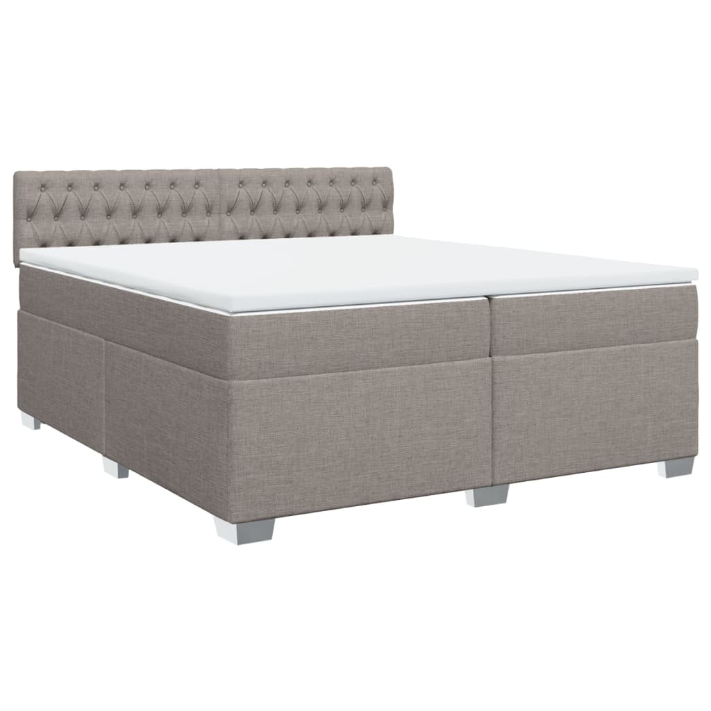 Boxspring met matras stof taupe 200x200 cm