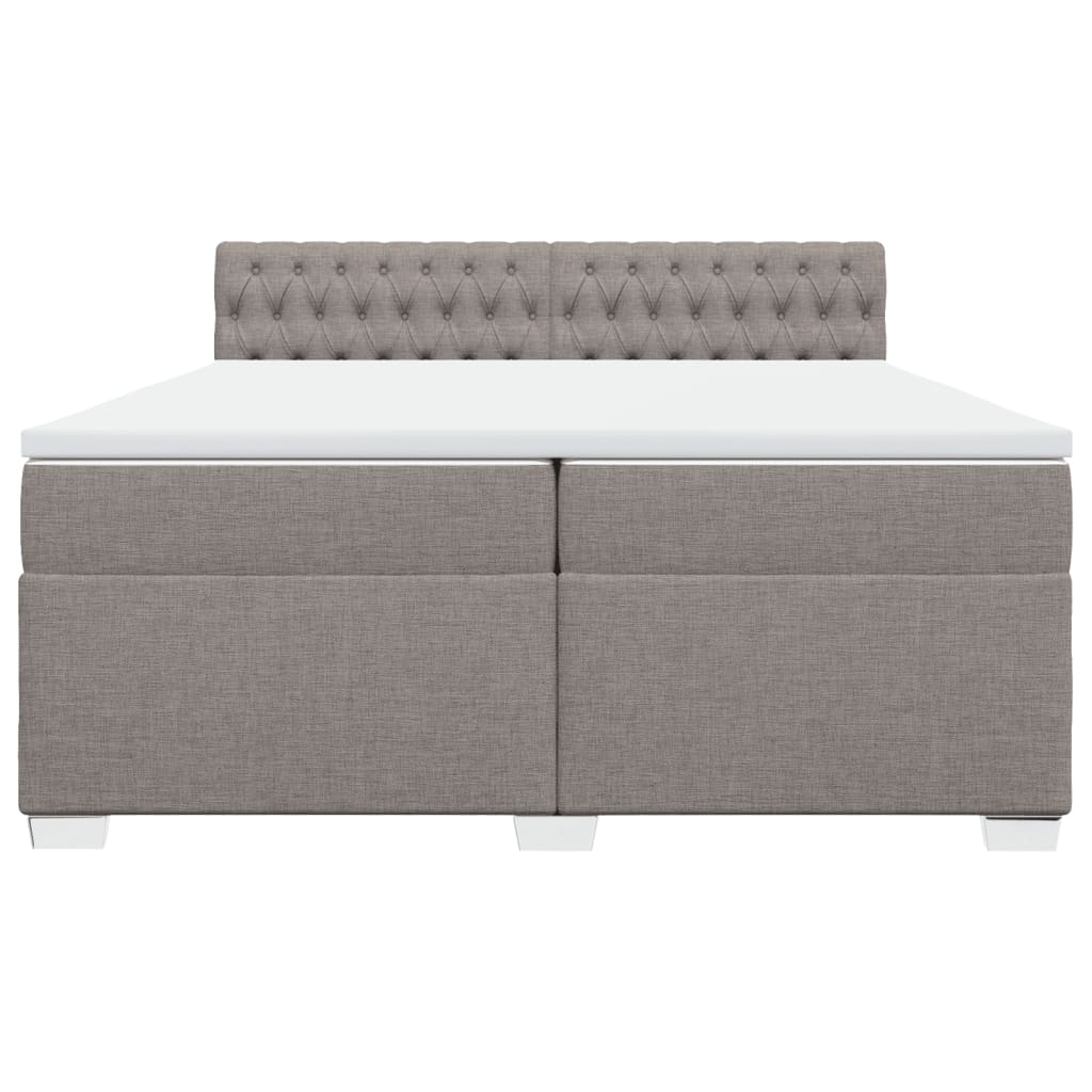 Boxspring met matras stof taupe 200x200 cm