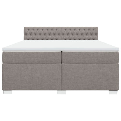 Boxspring met matras stof taupe 200x200 cm